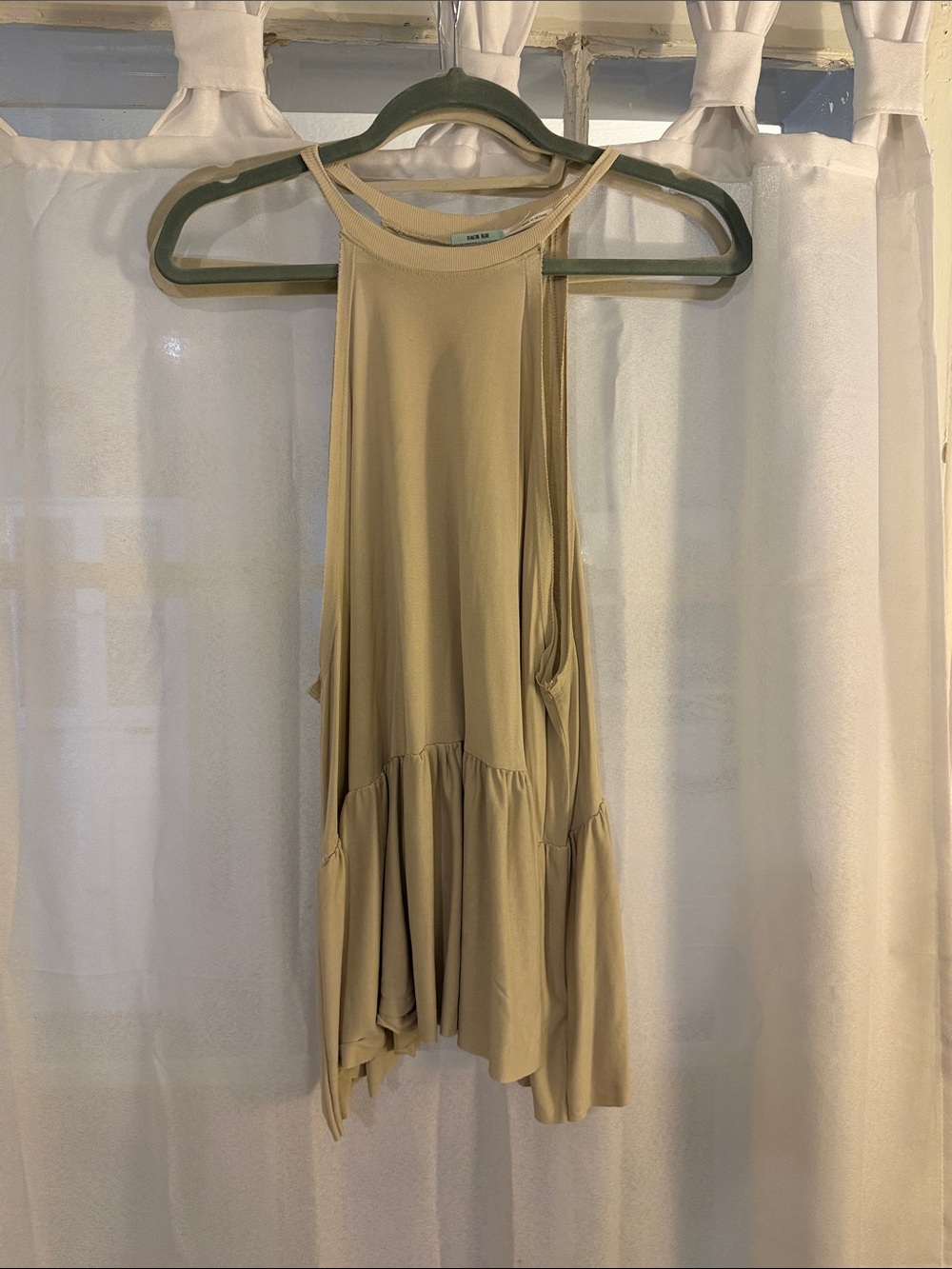 Kimchi Blue Taupe High-Neck Flow Tank Top